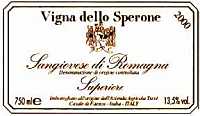 Sangiovese di Romagna Superiore\\Vigna dello Sperone 2001, TreR