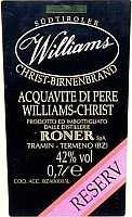 Acquavite di Pere Williams Christ Reserv Extra, Roner (Italy)