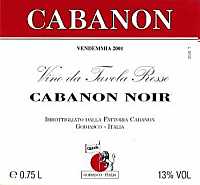 Cabanon Noir 2001, Fattoria Cabanon (Italia)