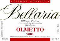 Oltrepò Pavese Barbera Olmetto 2001, Bellaria (Italia)