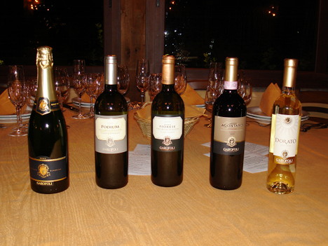 The five wines of Garofoli winery tasted during the event
