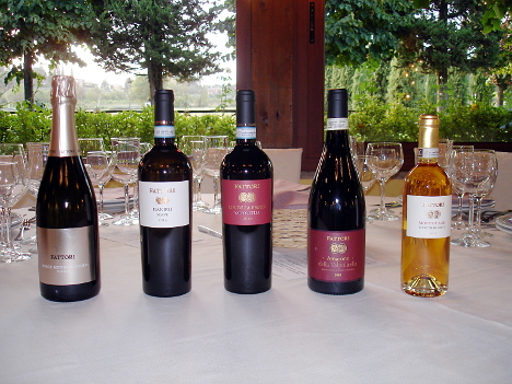 The five wines of Fattori winery tasted during the event