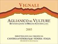 Aglianico del Vulture Vignali 2003, Cantina di Venosa (Italy)