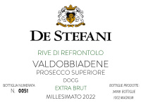 Valdobbiadene Prosecco Superiore Extra Brut Rive di Refrontolo 2022, De Stefani (Italy)