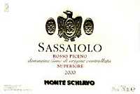 Rosso Piceno Superiore Sassaiolo 2000, Monte Schiavo