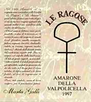 Amarone della Valpolicella Classico Marta Galli 1997, Le Ragose (Italy)
