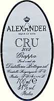 Grappa Alexander Cru 2002, Distilleria Bottega (Italy)