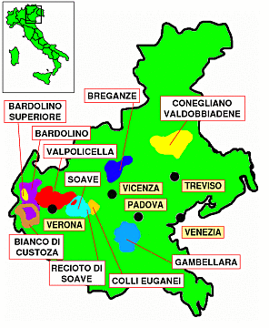 Il Veneto e le Sue Principali Aree Vinicole