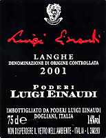 Langhe Rosso Luigi Einaudi 2001, Poderi Luigi Einaudi (Italia)