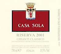 Chianti Classico Riserva Casa Sola 2001, Fattoria Casa Sola (Toscana, Italia)