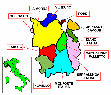 The production communes of Barolo 