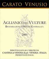 Aglianico del Vulture Carato Venusio 2001, Cantina di Venosa (Basilicata, Italy)