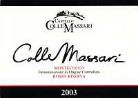 Montecucco Rosso Riserva Colle Massari 2003, Collemassari (Toscana, Italia)