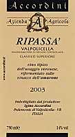 Valpolicella Classico Superiore Ripassà 2003, Accordini Igino (Veneto, Italia)