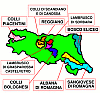 The main production areas of Emilia-Romagna