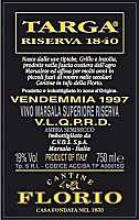 Marsala Superiore Riserva Targa Riserva 1840 1997, Florio (Sicily, Italy)