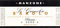 Barolo Riserva Le Gramolere 2000, Manzone Giovanni (Piemonte, Italia)