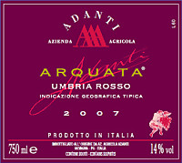 Arquata Rosso 2007, Adanti (Umbria, Italia)