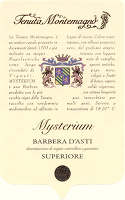 Barbera d'Asti Superiore Mysterium 2013, Tenuta Montemagno (Piedmont, Italy)