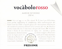 Vocabolo Rosso 2014, Provima - Produttori Vitivinicoli Matelica (Marche, Italia)