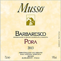 Barbaresco Pora 2013, Musso (Piemonte, Italia)
