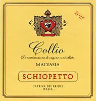 Collio Malvasia 2015, Schiopetto (Friuli Venezia Giulia, Italia)