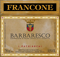 Barbaresco I Patriarchi 2018, Francone (Piemonte, Italia)