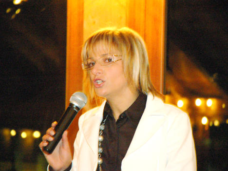 Graziella Cescon during his speech