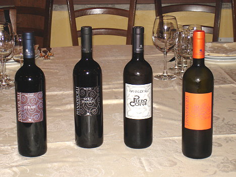 The four wines of Pianadeicieli tasted during the event