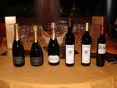 The six wines of Letrari tasted during the event