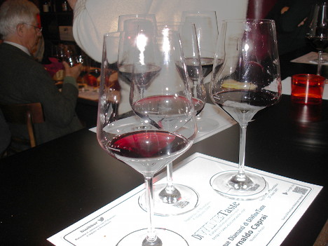 I tre vini del seminario pronti per la degustazione