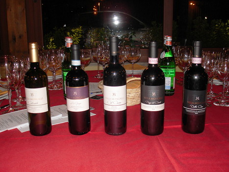 I cinque vini di Villa Mongalli degustati nel corso dell'evento