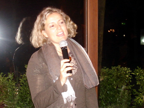 Michela Dominici during one of her speeches