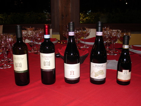 The five wines of Antonelli San Marco tasted during the event