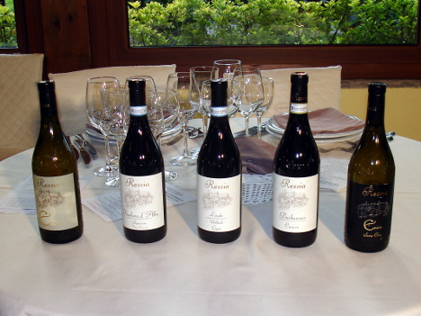 The five wines of Fabrizio Ressia winery tasted during the event