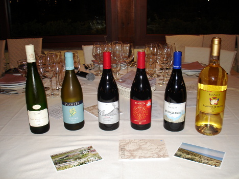 The six wines of Planeta tasted during the event