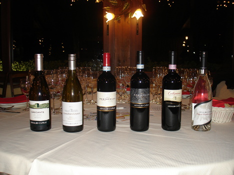 I cinque vini e la grappa della cantina Arnaldo Caprai protagonisti della serata