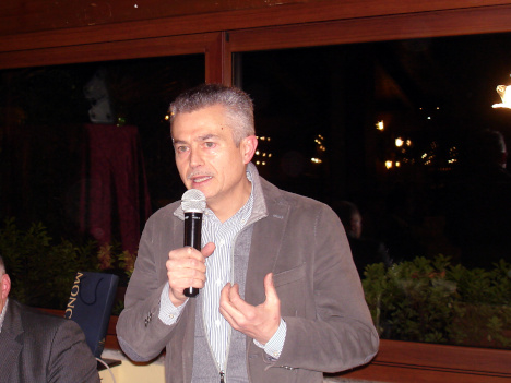 Giuliano d'Ignazi, Terre Cortesi Moncaro's wine maker, during one of his speeches