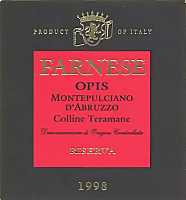 Montepulciano d'Abruzzo Colline Teramane Opis Riserva 1998, Farnese (Italia)