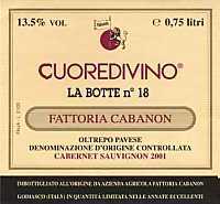 Oltrepò Pavese Cuoredivino La Botte n° 18 2001, Fattoria Cabanon (Italia)
