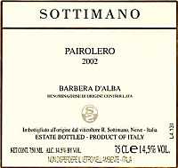 Barbera d'Alba Pairolero 2002, Sottimano (Italy)