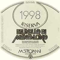 Brunello di Montalcino Riserva 1998, Mastrojanni (Italia)