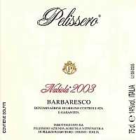 Barbaresco Nubiola 2003, Pelissero (Italy)