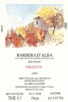 Barbera d'Alba Valletta 2006, Alario (Italia)
