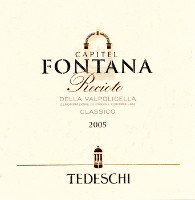 Recioto della Valpolicella Classico Capitel Fontana 2005, Tedeschi (Italy)