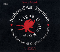 Barbera d'Asti Superiore Nizza Vigna delle Rose 2007, Franco Mondo (Italia)