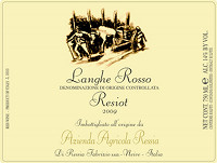 Langhe Rosso Resiot 2009, Ressia (Italia)