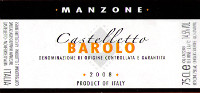 Barolo Castelletto 2008, Manzone Giovanni (Italia)