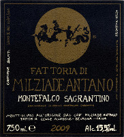 Montefalco Sagrantino 2009, Fattoria Colleallodole - Milziade Antano (Italia)