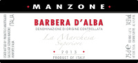 Barbera d'Alba Superiore La Marchesa 2013, Manzone Giovanni (Italia)